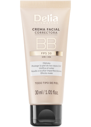 Bb-крем для обличчя коригуючий delia real medium spf 30, 30мл, 30 мл
