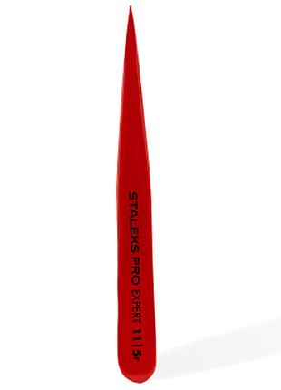 Пинцет для бровей staleks pro expert 11 type 5r (точечный), красный