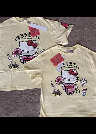 Футболка для дівчаток hello kitty жовта