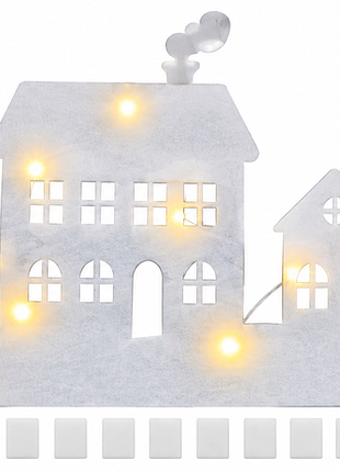 Декоративное оконное панно livarno home с led гирляндой, 15 led, 60×30 см, новогодний декор