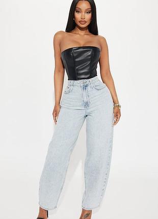 Женские джинсы wide leg amisu размер 42 голубой