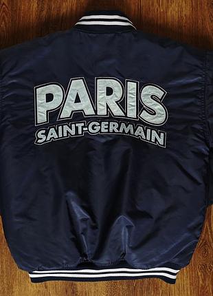 Шикарний бомбер на осінь paris saint-germain blue nylon bomber jacket