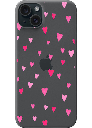 Чехол на iphone 15 plus сердечки 2 из силикона fch_0020113