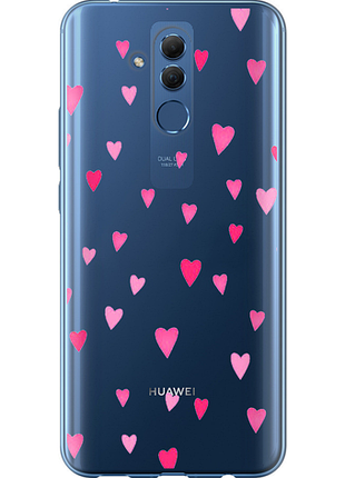 Чехол на huawei mate 20 lite сердечки 2 из силикона fch_0167820