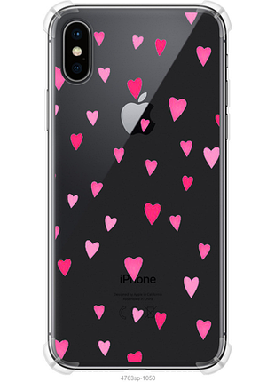 Чехол на iphone xs сердечки 2 из силикона fch_0157600