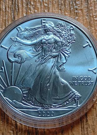 Срібний орел крокуюча свобода 2020 1 долар сша срібло