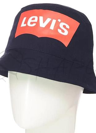 Панама универсальная мужская котоновая панамка с брендовой накаткой levis pkh19908 темно-синий