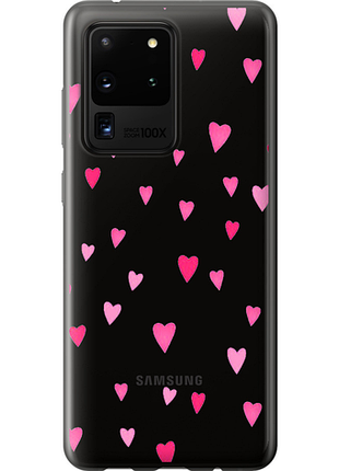 Чехол на samsung galaxy s20 ultra сердечки 2 из силикона fch_0020011