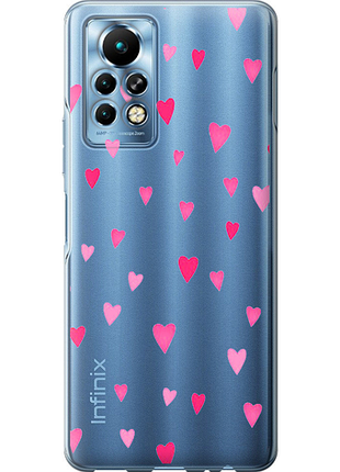 Чехол на infinix note 11 pro сердечки 2 из силикона fch_0157588