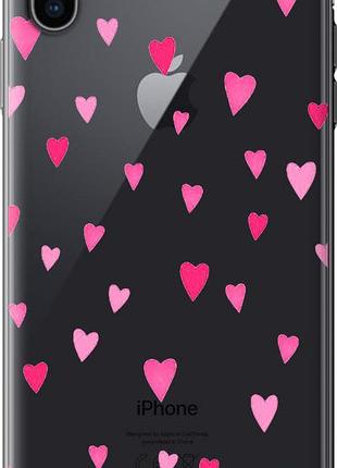 Чехол на iphone xs max сердечки 2 из силикона fch_0157620
