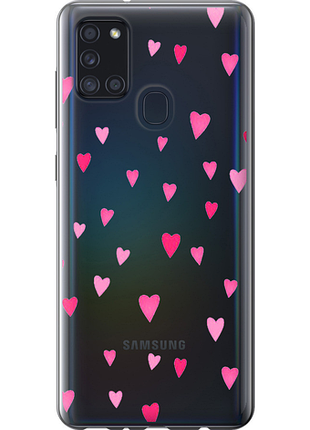 Чехол на samsung galaxy a21s a217f сердечки 2 из силикона fch_0020004