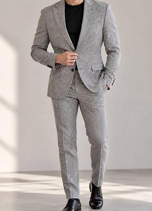 Преміальний чоловічий костюм suitsupply 100% wool, тканина lanificio ormezzano (italy), розмір eur 46 (s)