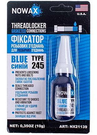 Nowax nx21139 фіксатор різьби для побутової техніки threadlocker blue 10g