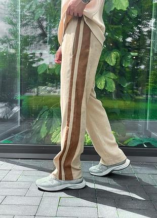Брюки мужские из микровельвета цвет молоко р. s, m, l, xl
