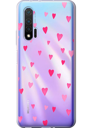Чехол на huawei nova 6 сердечки 2 из силикона fch_0171713