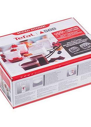 Набор баночек для йогуртницы tefal xf1001e1 (6шт) b=74mm h=74mm (красная крышечка)