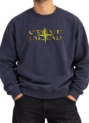 Stone island світшот xxl темно-синій з логотипом