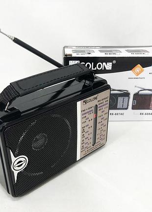 Радіоприймач портативне радіо golon rx-606 від мережі та на батарейках приймач ретро колонка fm акустична