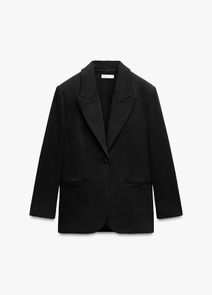 Новий чорний 100% натруальний бавовняний піджак zara oversize s 4174/172/800