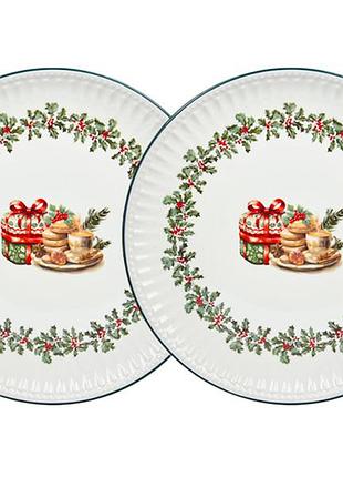 Набор тарелок из 2-х штук lefard santa's gift 21 см 1989-001