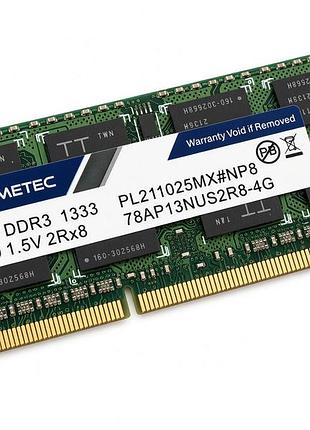Timetec 4gb ddr3 1333mhz cl9 1.5v 2rx8 оперативна пам'ять 4 гб ддр3 1333 мгц для ноутбука