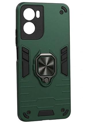 Чехол fiji defence для motorola g06 защитный бампер с кольцом подставкой green