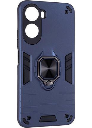 Чехол fiji defence для poco c81 pro защитный бампер с кольцом подставкой dark blue