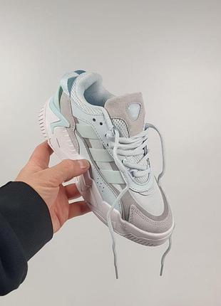 Жіночі білі кросівки adidas niteball 2.0 white mint х найтбол 36