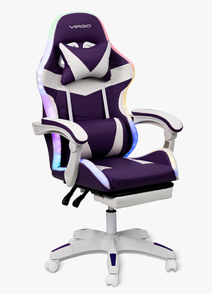 Геймерське крісло vecotti gt pro led white-purple
