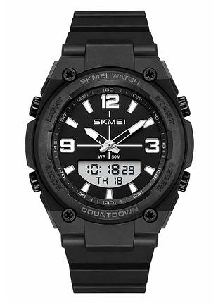 Наручний годинник skmei 2796bkwt black-white чоловічий спортивний з водозахистом