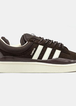 Коричневі замшеві кросівки унісекс adidas campus bad bunny brown cream x адідас кампус 36
