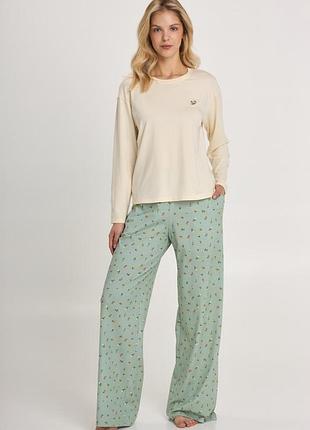 Женская пижама с кофтой из хлопка тм ellen коллекция green meadow xxl