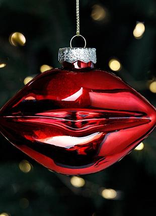 Набор елочных игрушек 6 шт поцелуй 7 см 16051-007 стекло