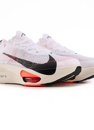 Білі кросівки унісекс nike air zoom alphafly 3 white black orange х зум 39