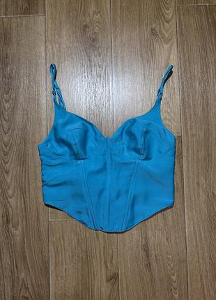 Яскраво-блакитний топ корсет urban outfitters розмір s
