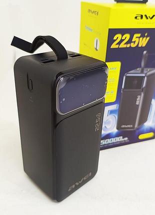 Портативный павербанк awei pa-13 50000mah с функцией быстрой зарядки 22.5w
