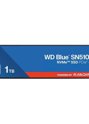 Ssd-накопитель western digital blue sn5100 m.2 2280 1 тб pcie 4.0 r 7100 мб/с w 6700 мб/с blue (wds100t5b0e)