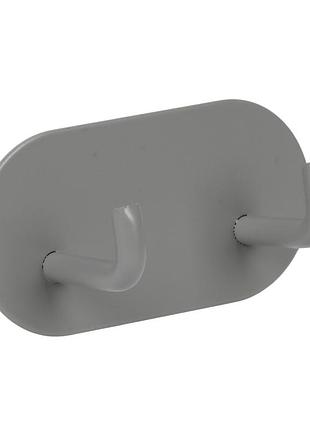 Вешалка настенная r38258-2 2 крючка 3.5×7 см металлическая серая