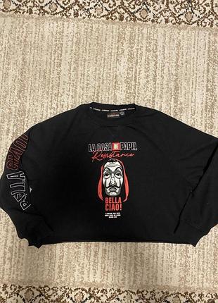 Оригінальний оверсайз світшот паперовий будинок кофта la casa de papel фліс m