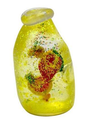 Сквиш антистресс "бутылка с фруктами" 8cm (желтый)