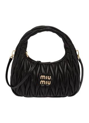 Женская сумка багет miu miu 089 черная