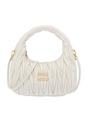 Женская сумка багет miu miu 089 белая