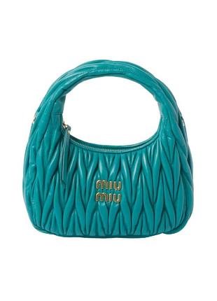 Жіноча сумка багет miu miu 2178 бірюзова