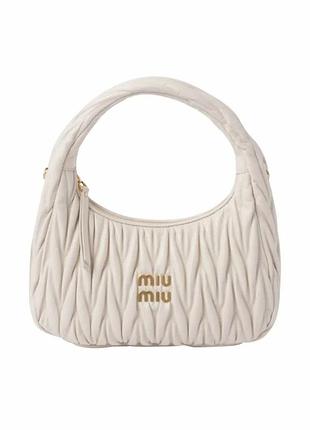 Жіноча сумка багет miu miu 2178 біла молочна