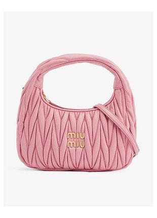 Женская сумка багет miu miu 2178 розовая