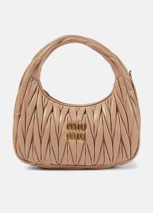 Жіноча сумка багет miu miu 2178 бежева