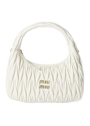 Женская сумка багет miu miu 2178 белая