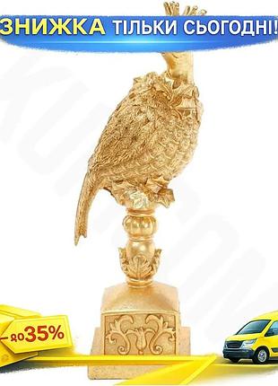 Ku статуэтка декоративная refilv universal fit фазан золотая для интерьера и украшения дома подставка uni2l_k