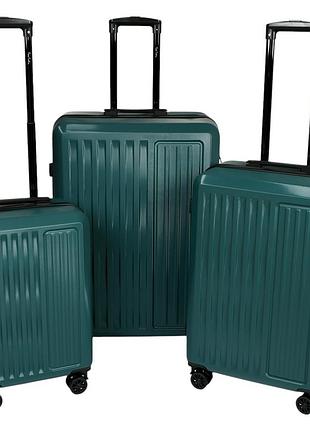 Комплект дорожніх валіз pierre cardin r37241-t 3 шт 20″ 24″ 28″ на 4 подвійних колесах зелений