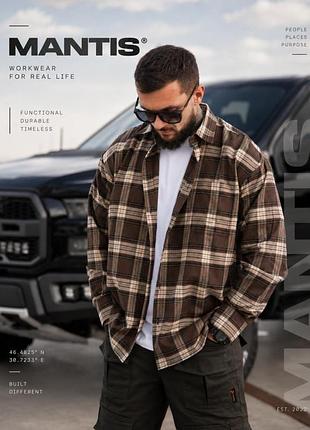 Рубашка оверсайз mantis® workman shirt- chestnut plaid вт4716